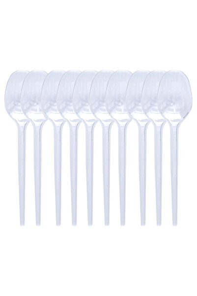 Generic Brand Pr-1142 Plastic Spoons 10 Pieces Transparent