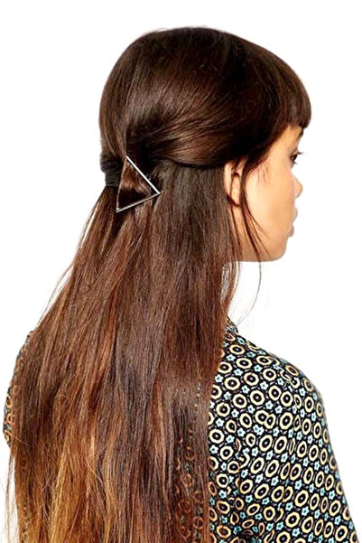 VeeShop Agrafa pentru par cu triunghi, accesoriu de par model minimal - Argintiu