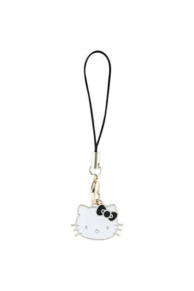 Hello Kitty HKCPMKHK Λουράκι Τηλεφώνου μαύρο με Μπρελόκ Κεφάλι Γατούλας