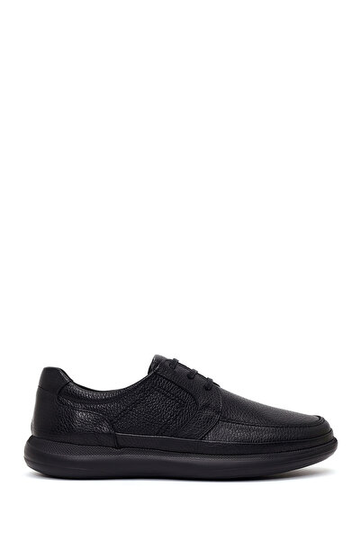 Derimod Men's Black Lace-Up Thick-Soled Leather Casual Shoes Wm822003Df