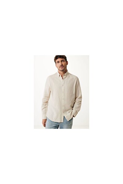 MEXX Μακρυμάνικo Πουκάμισο Greyish Sand, Μπεζ