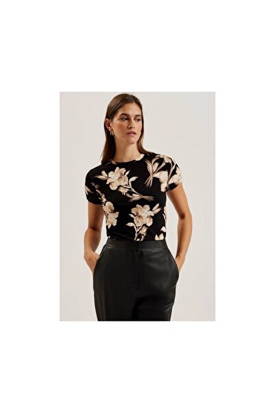 Ted Baker Γυναικείο T-shirt Floral Mαύρο