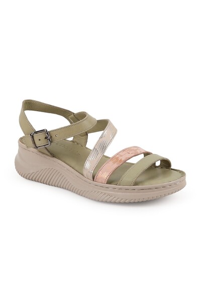 Mammamia Women's Sandals Daily Genuine Leather Anatomical Padded Sole with Bu...