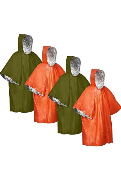 STARSTAR 4 emergency rain ponchos 100x120cm reversible hooded.
