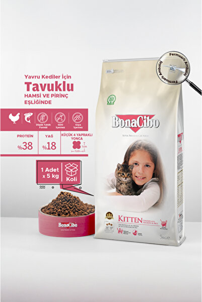 BonaCibo Kitten Tavuklu ve Balıklı Yavru Kedi Maması 5kg