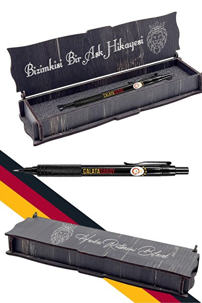 Galatasaray Metal Body 07 Versatile Pen with Wooden Box as a Gift