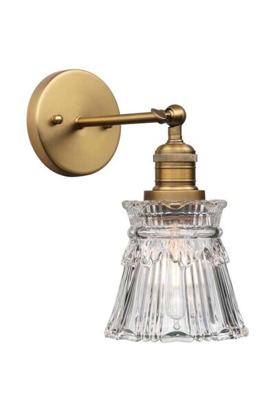 STARSTAR Retro industrial wall lamp E27 striped glass.