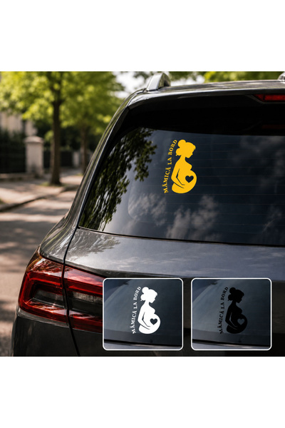 GAVIO Autocolant auto Mamă la volan, 16 cm - Galben