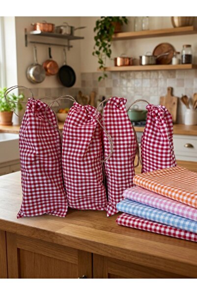 White Alamode Red Potikare Cloth Drawstring Pouch, Bottle Pouch, Gift Pouch S...