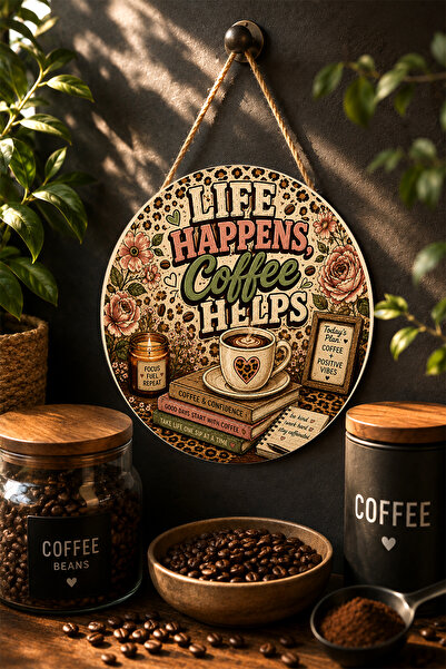 Mayeka Espresso Rage aktivirana retro šolja za kafu MDF okrugla zidna ploča