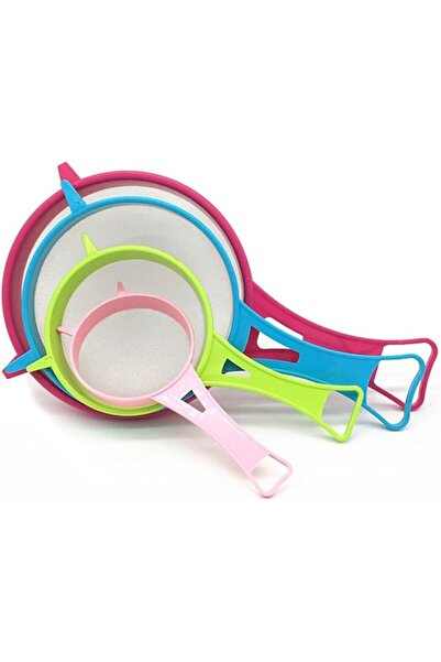 Bukela 4-Piece Fine Mesh Strainer Set with Bonus Funnel, Plastic Colander Set...