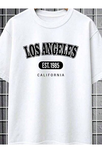 9JY Summer Funny Print - Los Angeles EST.1985 California, Men's Short Sleeve ...