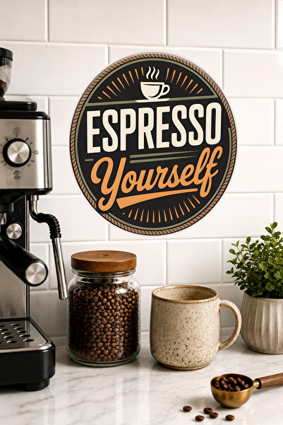 Mayeka Espresso Yourself Vintage značka za kafu Okrugli MDF sto