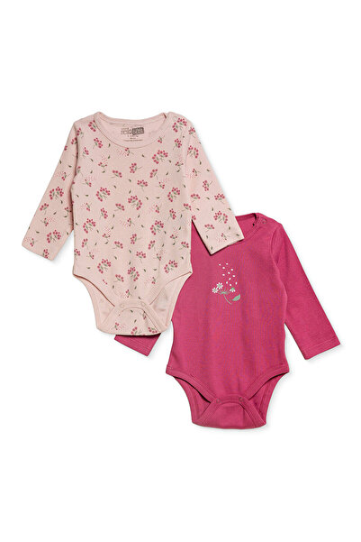 ebebek Hello Baby HelloBaby Kız Bebek 2li Uzun Kol Body Çıtçıtlı Yaka Uzun Kol