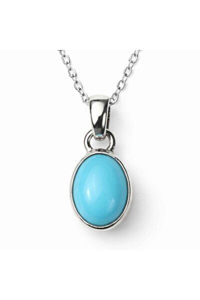 craftmystic 925 silver necklace with oval natural turquoise - Balance and pos...