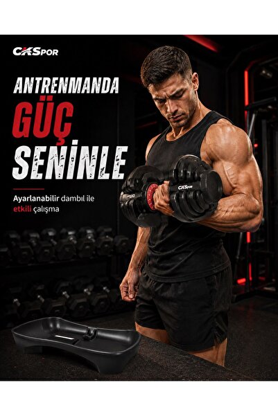 CKSpor 40 Kg Ayarlanabilir Dambıl Seti Mekanizmalı Ağırlık Seti Pro Dambıl