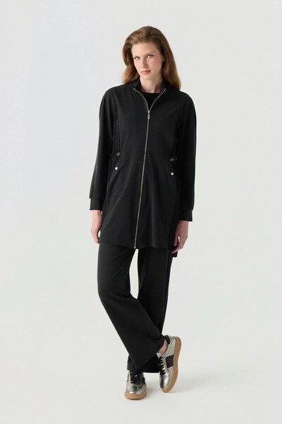 Zühre Zippered Drawstring Minimal Black Set 1939