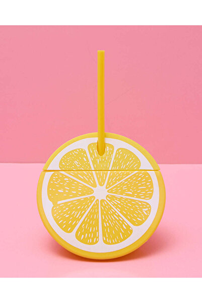 REDTAG Yellow Slice Cup With Straw (540Ml)