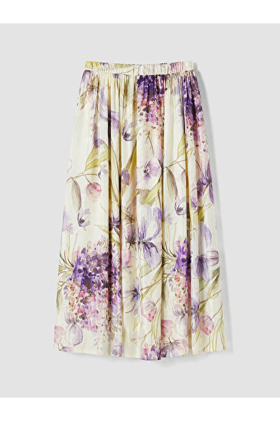 LC Waikiki تنورة مطوية مزهرة بخصر مطاطي من Peak New Season