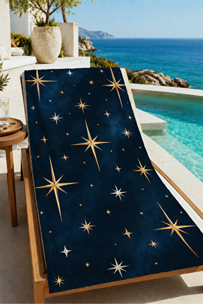 Evmila Bohemian Pastel Pink Golden Starry Sky Patterned 70X150 Beach Towel - ...