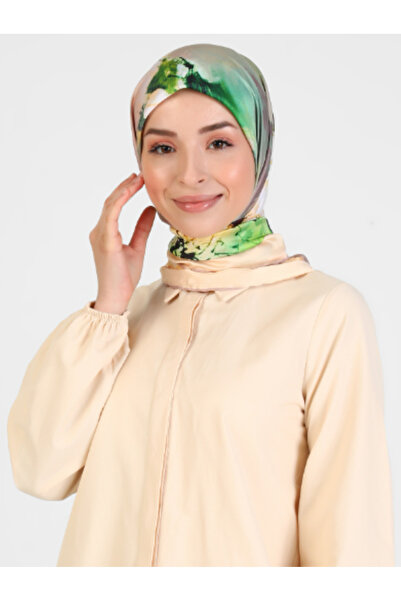 Differenza Rose Painted Patterned Scarf - Yellow