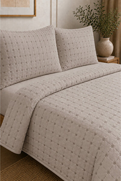 essense Home&Living Star Patterned Quilted 3 Piece Double 250X250 cm Bedsprea...