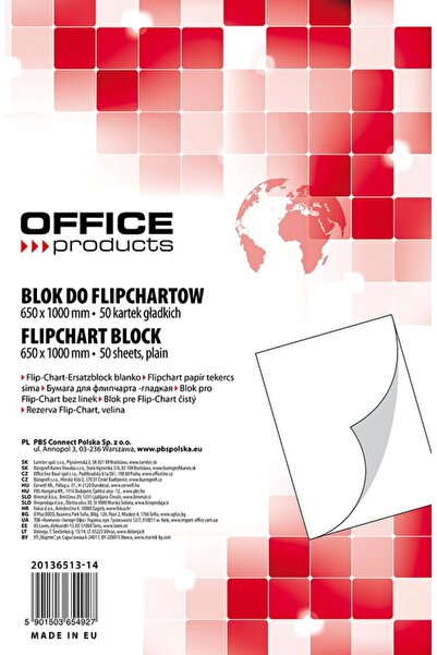 OFFICE products Flipchart Paper Refill, 70G/Mq, 65X100Cm, 50Sheets/Top, - Vel...