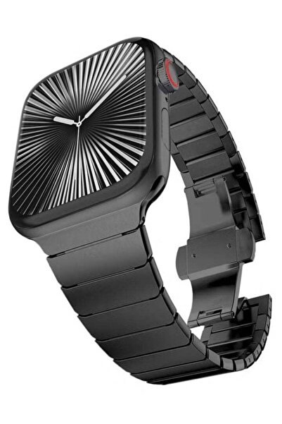 Gennext Stainless Steel Strap for iWatch 49mm, 46mm, 45mm, 44mm, 42mm – Black...