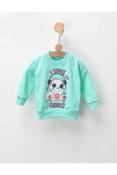 MiniKids Bluza flausata Love cat verde by FDY