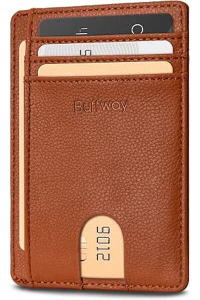 Buffway Mens RFID Blocking Slim Bifold Wallet Minimalist Leather Small Wallet...
