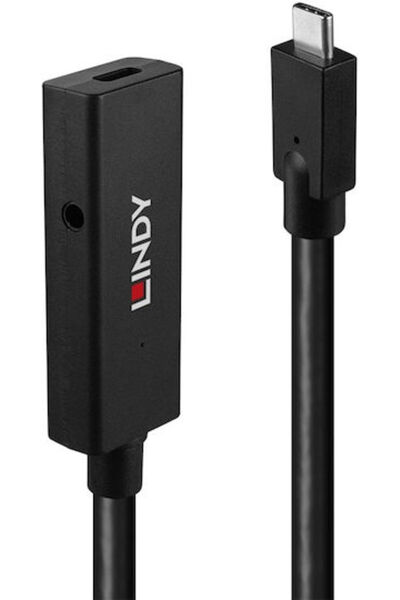 LİNDY Καλώδιο USB 3.2 USB-C αρσενικό - USB-C θηλυκό Μαύρο 5μ (43364)