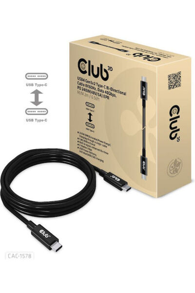 Other Καλώδιο βίντεο Club3D USB 4 USB-C Αρσενικό - USB-C 240W PD Μαύρο 2μ CAC...