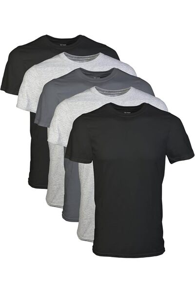 GILDAN mens Crew T-shirts, Multipack, Style G1100 Underwear (pack of 5)
