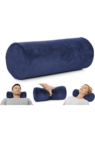AllSett Health وسادة أسطوانية دائرية من الخيزران لدعم الرقبة مع غطاء قابل للإ...
