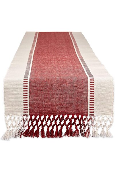 DII Dobby Stripe Woven Table Runner, 13x72-inch, French Blue | Woven Decorati...
