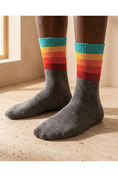 Katia&Bony Unisex Colorful Striped Gray Padel Socks
