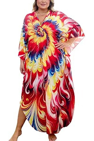 YouKD Women's Long Kaftan Maxi Bohemian Dress Beach Coverup Robe Roomy Kimono...