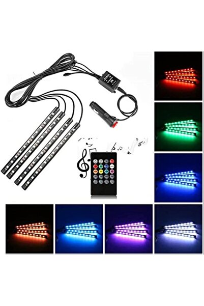 LUOWAN أضواء LED للسيارة، 4 قطع، 12 فولت تيار مستمر، 48 LED متعددة الألوان، إ...