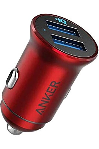 Anker Stuy شاحن سيارة أنكر ميني 24 واط 4.8 أمبير معدني بمنفذين USB، محول سيار...