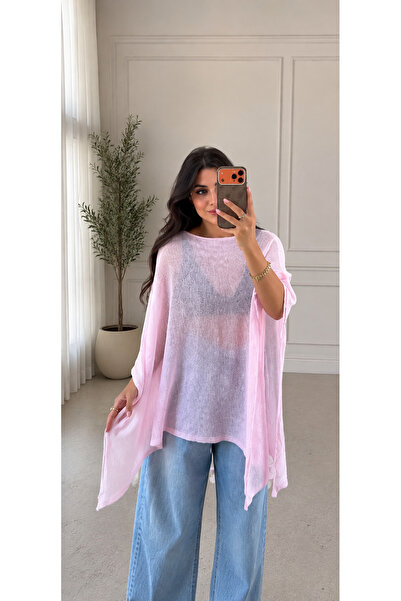 Generic Brand Mercerized Cape Loose Knitwear Blouse Poncho Women's Thin Plain...