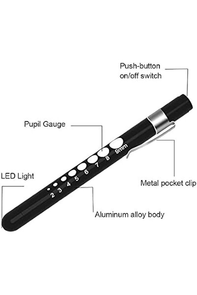 ChefKit Diagnostic Medical Penlight (2 Packs), Mini Reusable LED Penlight Flashlight Pen Torch, Torch Doctor