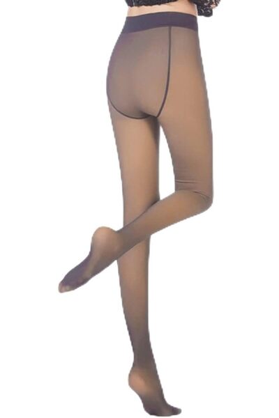 GENERAL Women Warm Fleece Pantyhose Tights, Fake Translucent Fleece Winter Th...
