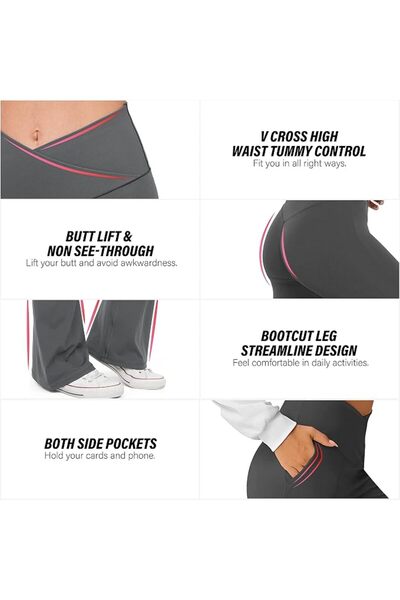 GENERAL HEGALY Women's Flare Yoga Pants - Crossover Flare Leggings Buttery So...