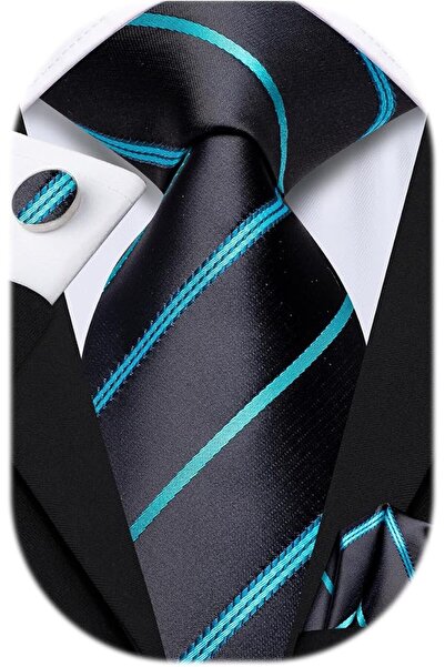 Dubulle Mens Paisely Silk Tie for Men Necktie and Pocket Square Set