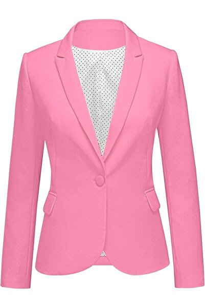 luvamia Women's Long Sleeve Formal Notch Lapel Button Down Blazer Pockets Jacket