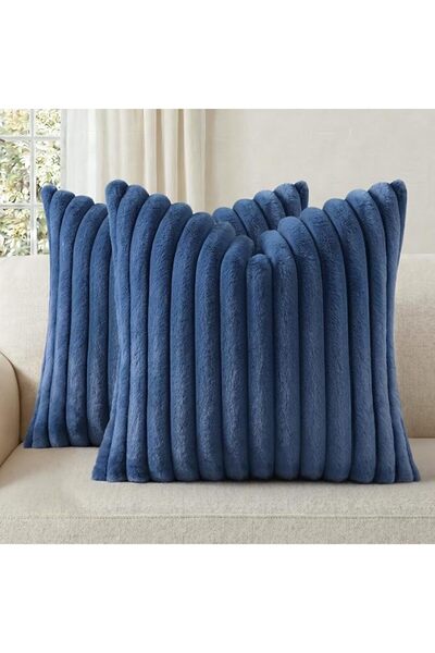 Pallene Faux Fur Plush Throw Pillow Covers 18x18 Set of 2, Luxury Soft Fluffy...