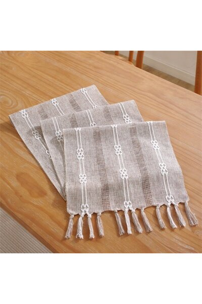 Generic Brand Table runner, bohemian style, cream color, country style, tasse...