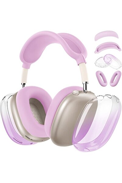 GENERAL غطاء سيليكون لسماعات AirPods Max، غطاء شفاف ناعم من TPU لحماية الأذن/...