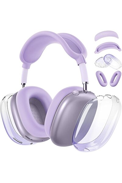 GENERAL غطاء سيليكون لسماعات AirPods Max، غطاء شفاف ناعم من TPU لحماية الأذن/...