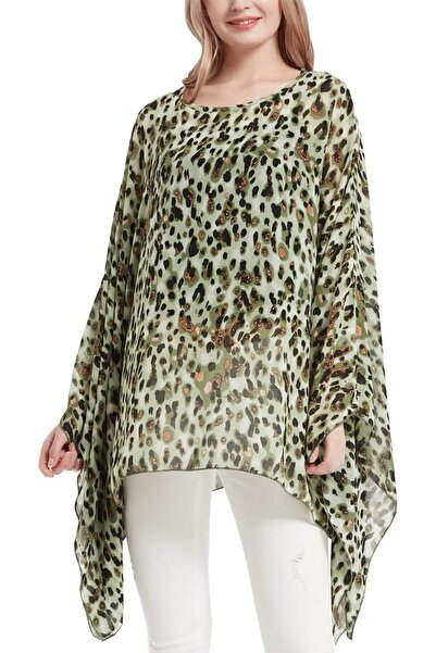 GENERAL Wiiiwish Women's Loose Solid Long Batwing Sheer Chiffon Caftan Wrap P...